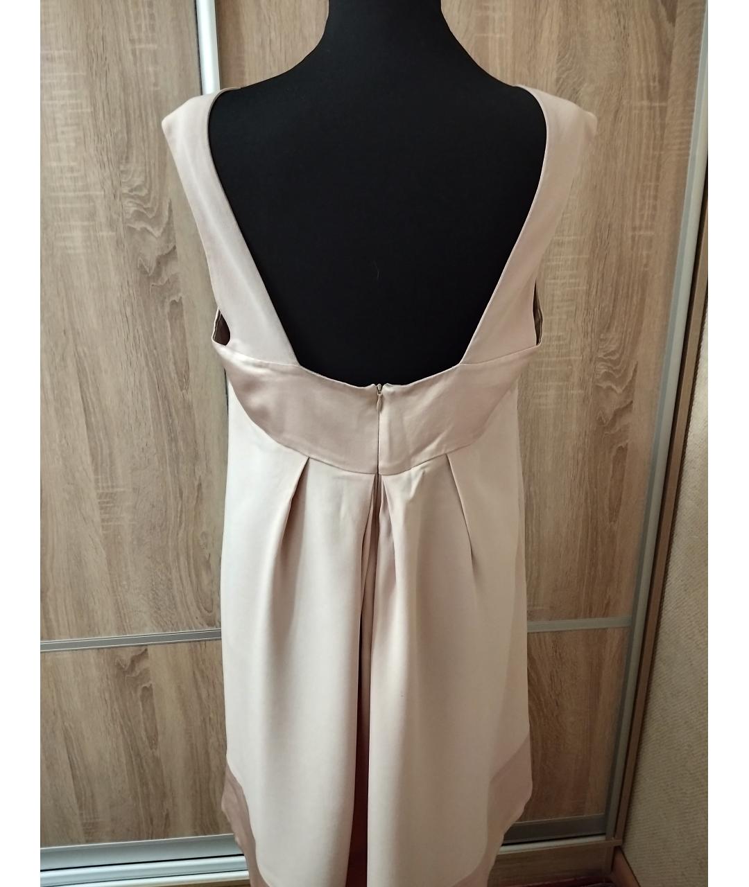 ANTONELLI FIRENZE Бежевое ацетатное коктейльное платье, фото 2