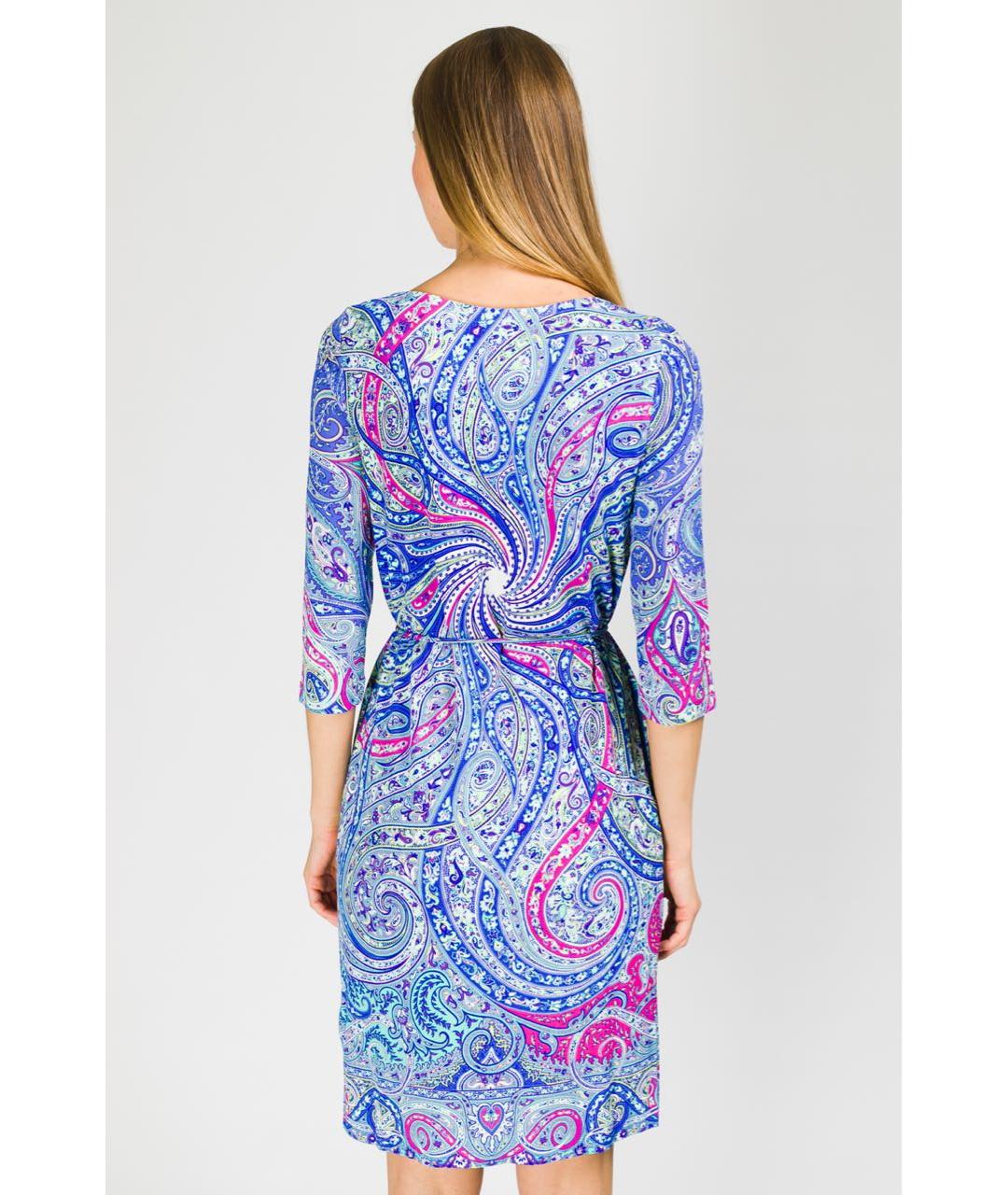 ETRO Голубое вискозное повседневное платье, фото 4