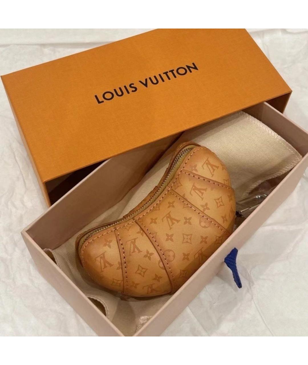 LOUIS VUITTON Бежевый кожаный кошелек, фото 2