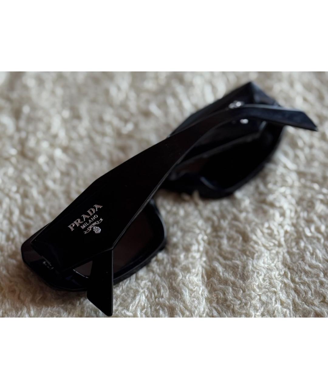PRADA Черные пластиковые солнцезащитные очки, фото 5