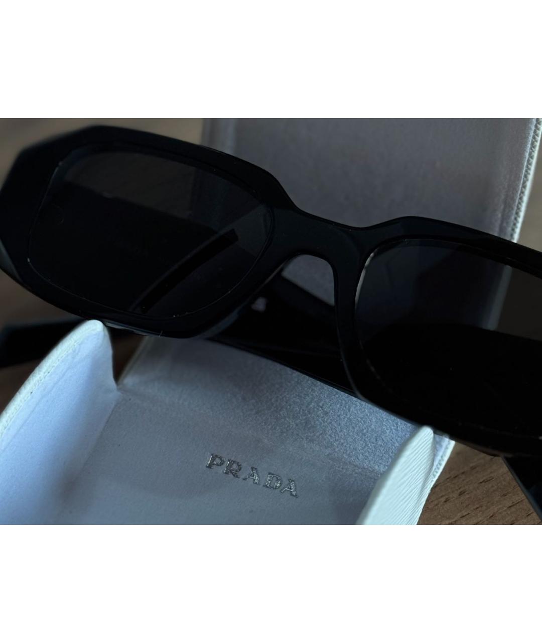PRADA Черные пластиковые солнцезащитные очки, фото 7