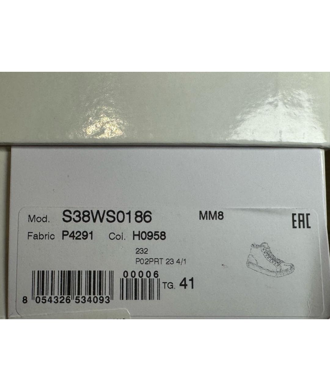 MAISON MARGIELA Черные текстильные высокие кроссовки / кеды, фото 5