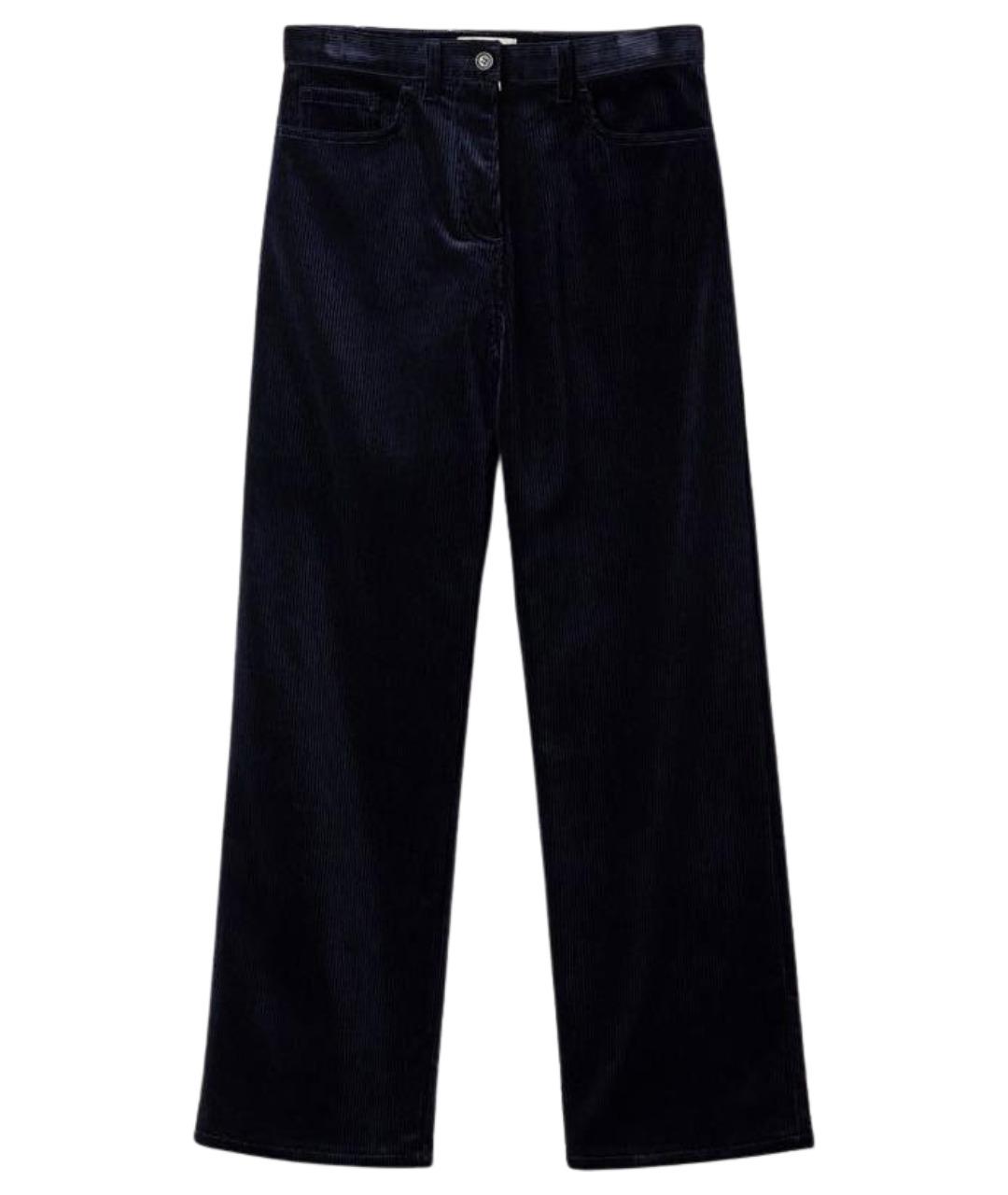MIU MIU Темно-синие хлопковые прямые брюки, фото 1