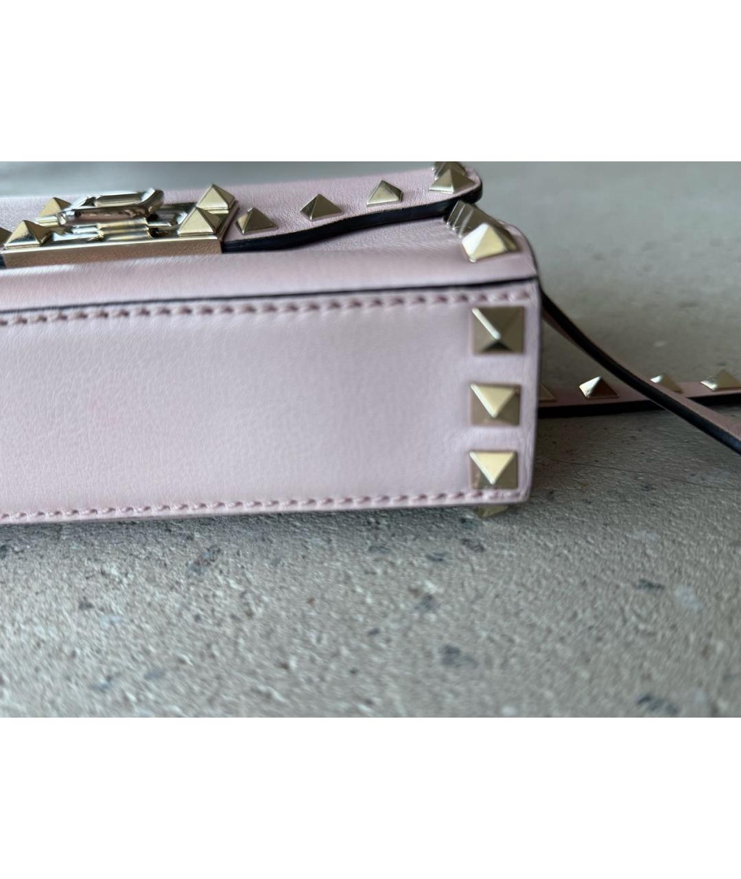 VALENTINO Розовая кожаная сумка через плечо, фото 6