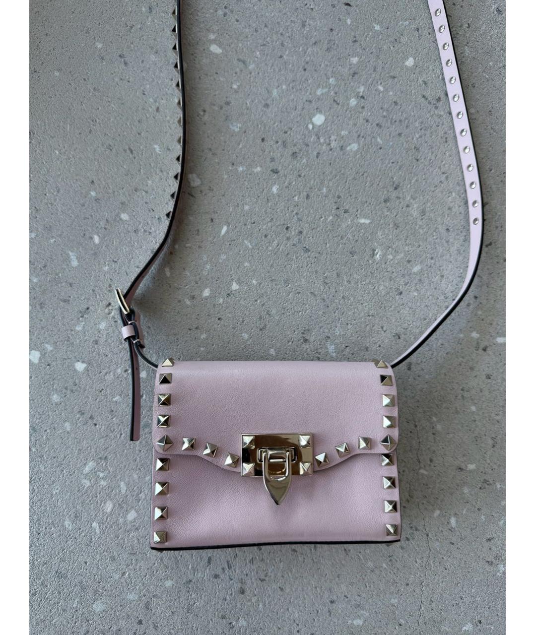VALENTINO Розовая кожаная сумка через плечо, фото 8