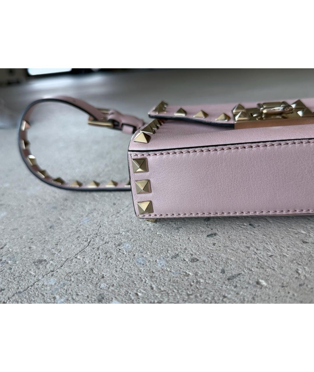VALENTINO Розовая кожаная сумка через плечо, фото 5