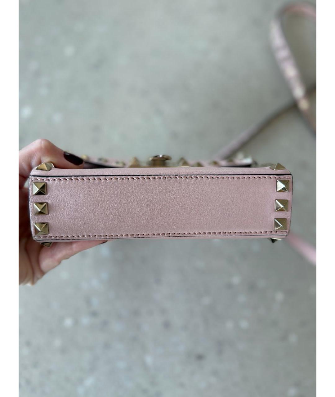 VALENTINO Розовая кожаная сумка через плечо, фото 4