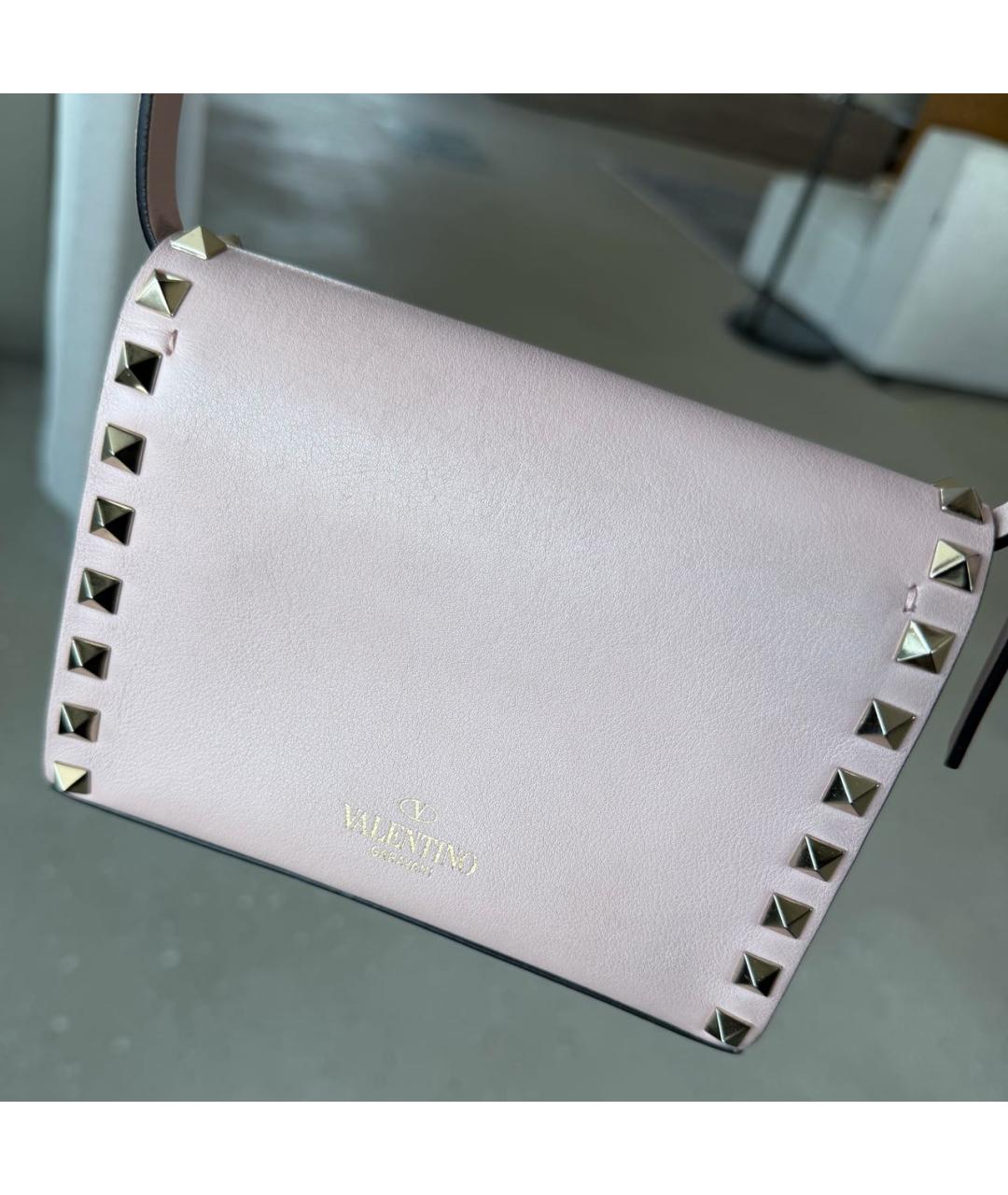 VALENTINO Розовая кожаная сумка через плечо, фото 3