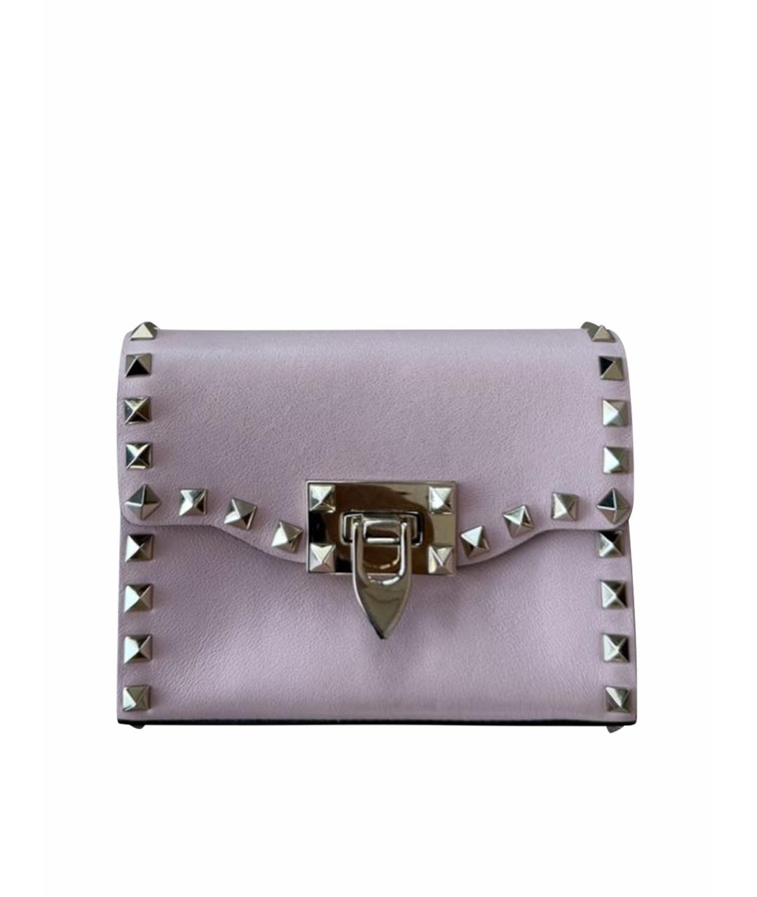 VALENTINO Розовая кожаная сумка через плечо, фото 1