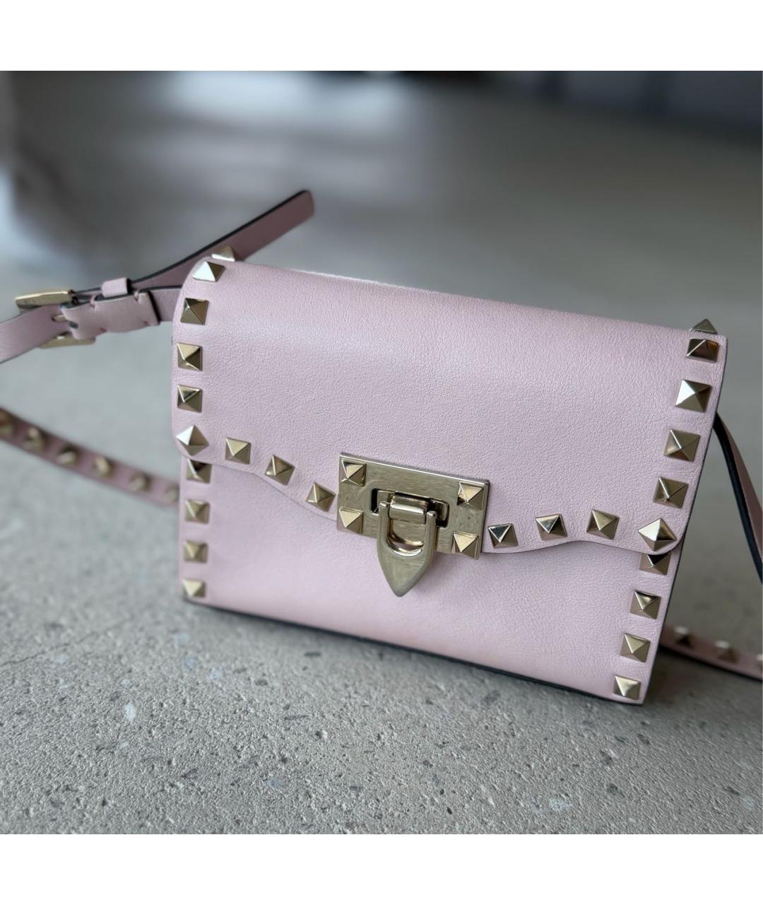 VALENTINO Розовая кожаная сумка через плечо, фото 2