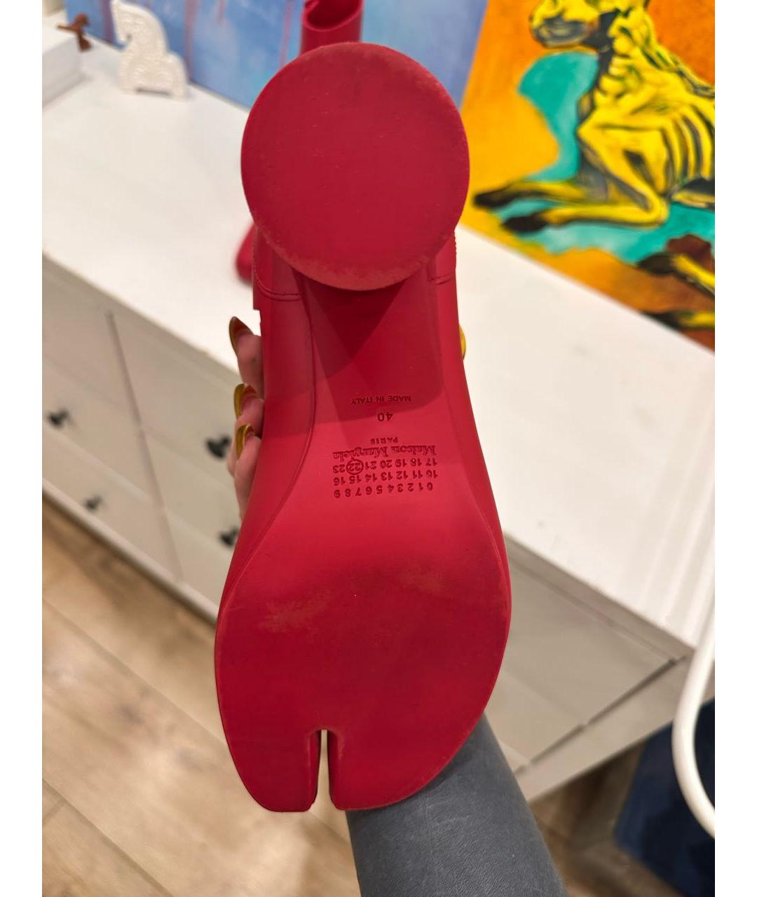 MAISON MARGIELA Красные резиновые ботильоны, фото 6