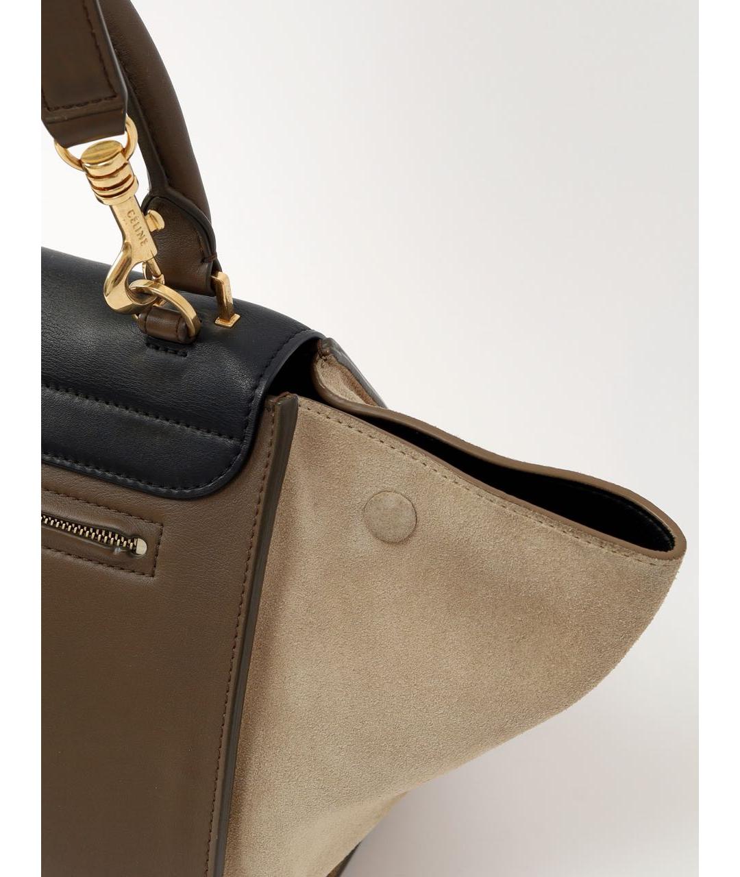 CELINE Коричневая кожаная сумка тоут, фото 5