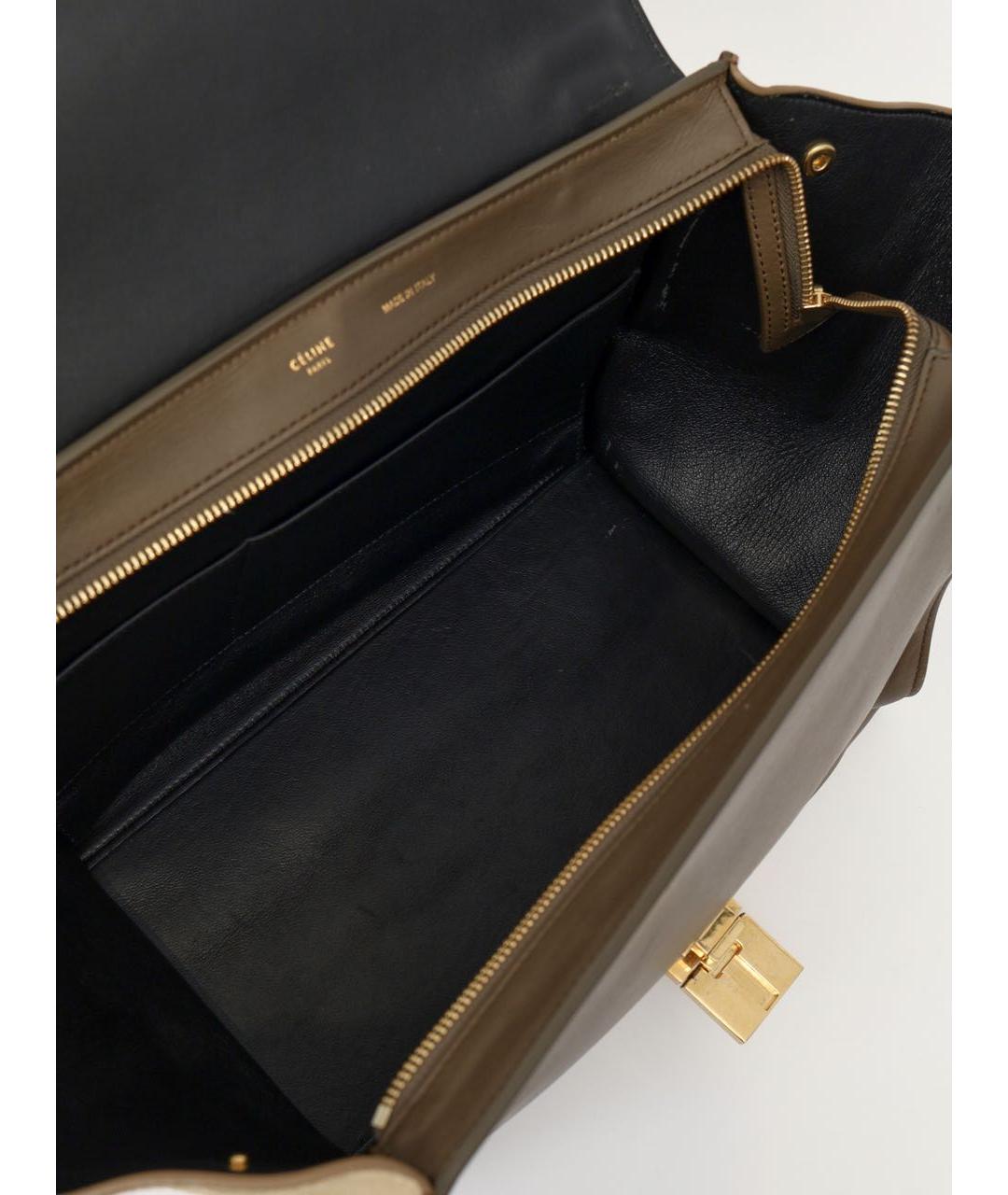 CELINE Коричневая кожаная сумка тоут, фото 8