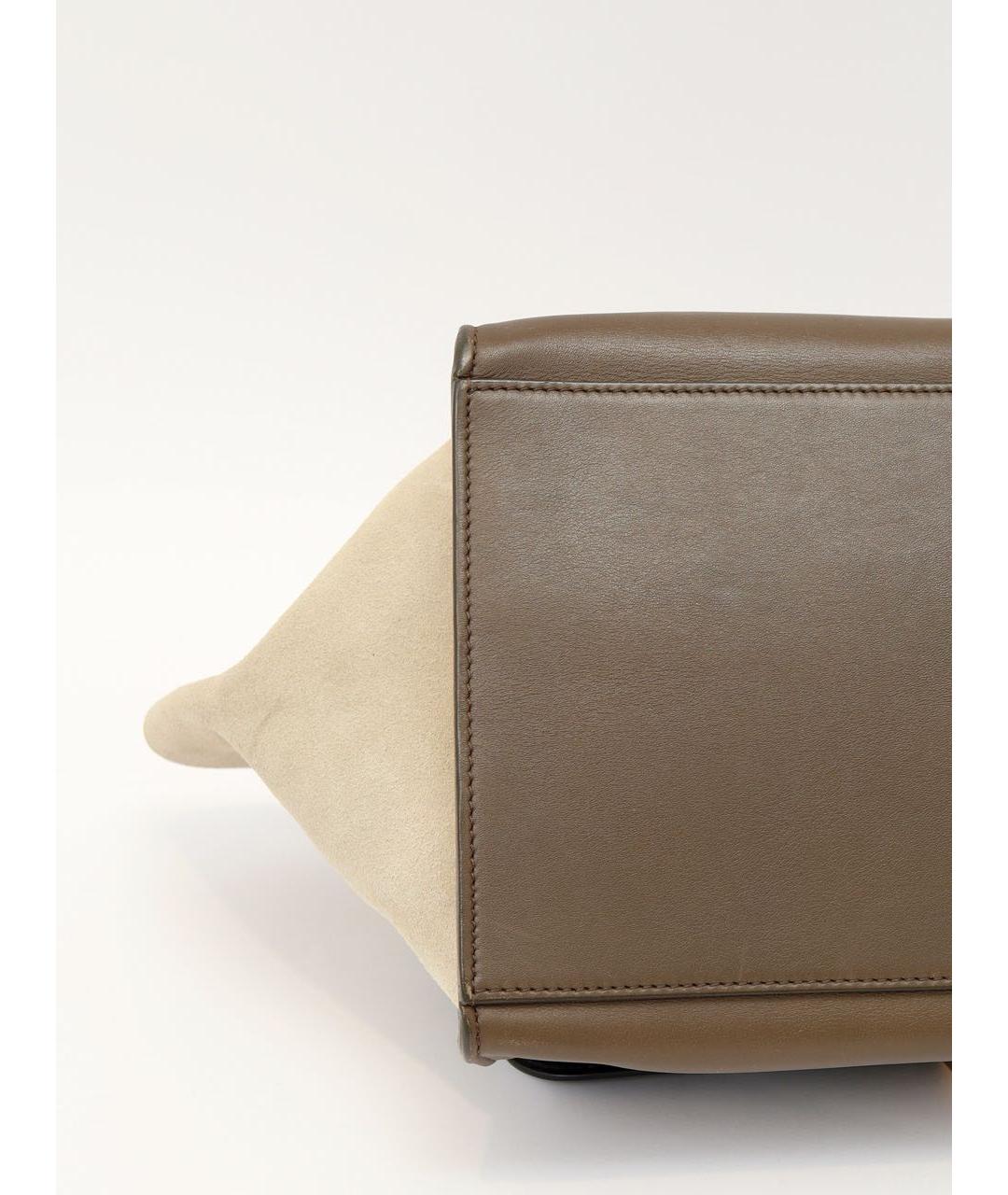 CELINE Коричневая кожаная сумка тоут, фото 6