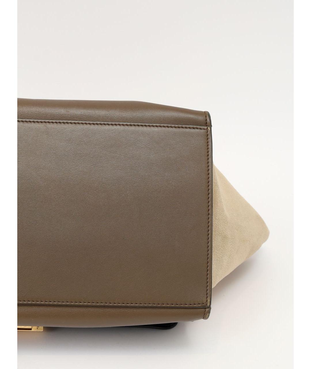 CELINE Коричневая кожаная сумка тоут, фото 7