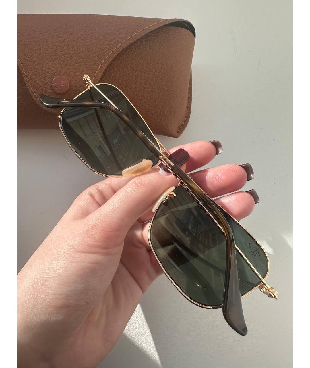 RAY BAN Черные металлические солнцезащитные очки, фото 2