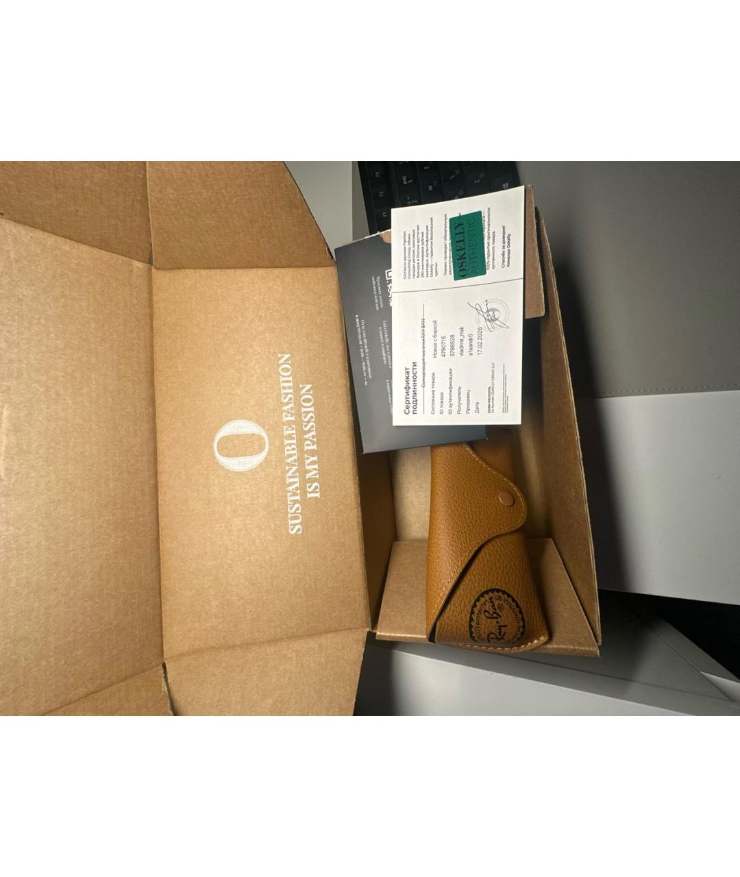 RAY BAN Черные металлические солнцезащитные очки, фото 4