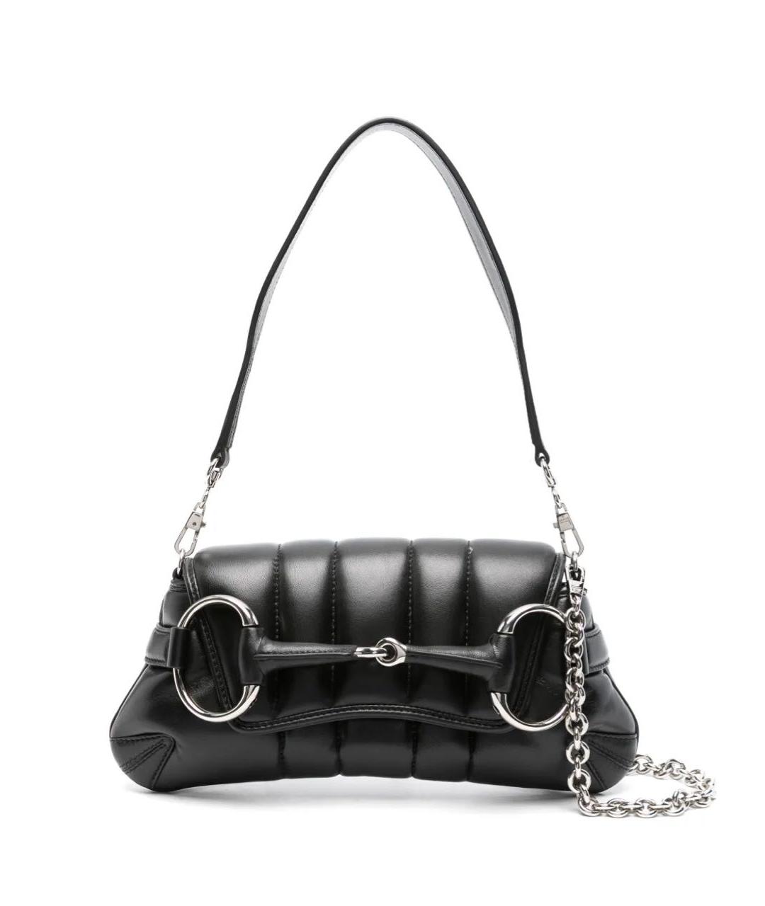 GUCCI Черная кожаная сумка с короткими ручками, фото 6