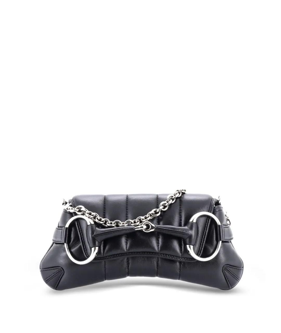 GUCCI Черная кожаная сумка с короткими ручками, фото 5