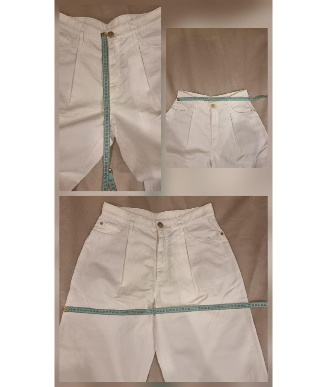 BRUNELLO CUCINELLI Белые хлопко-леновые прямые джинсы, фото 7