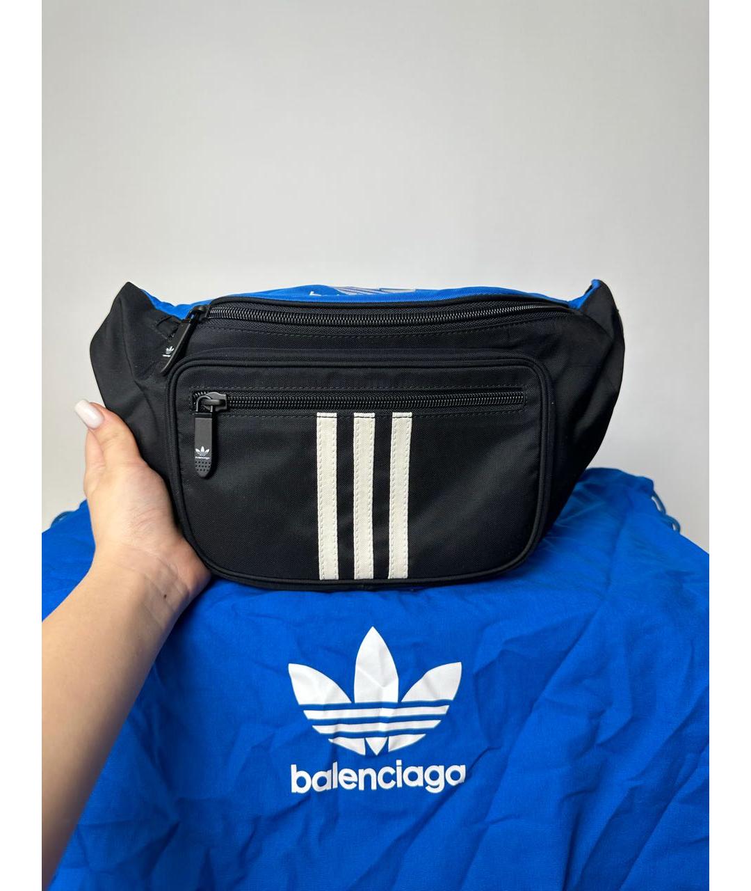 BALENCIAGA Черная синтетическая поясная сумка, фото 9