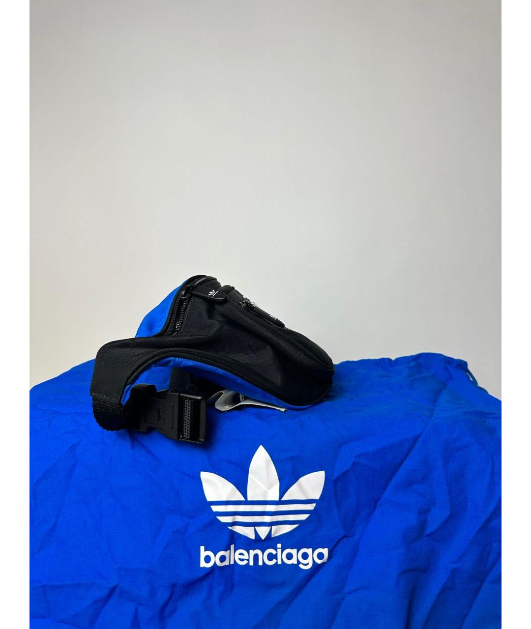 BALENCIAGA Черная синтетическая поясная сумка, фото 4