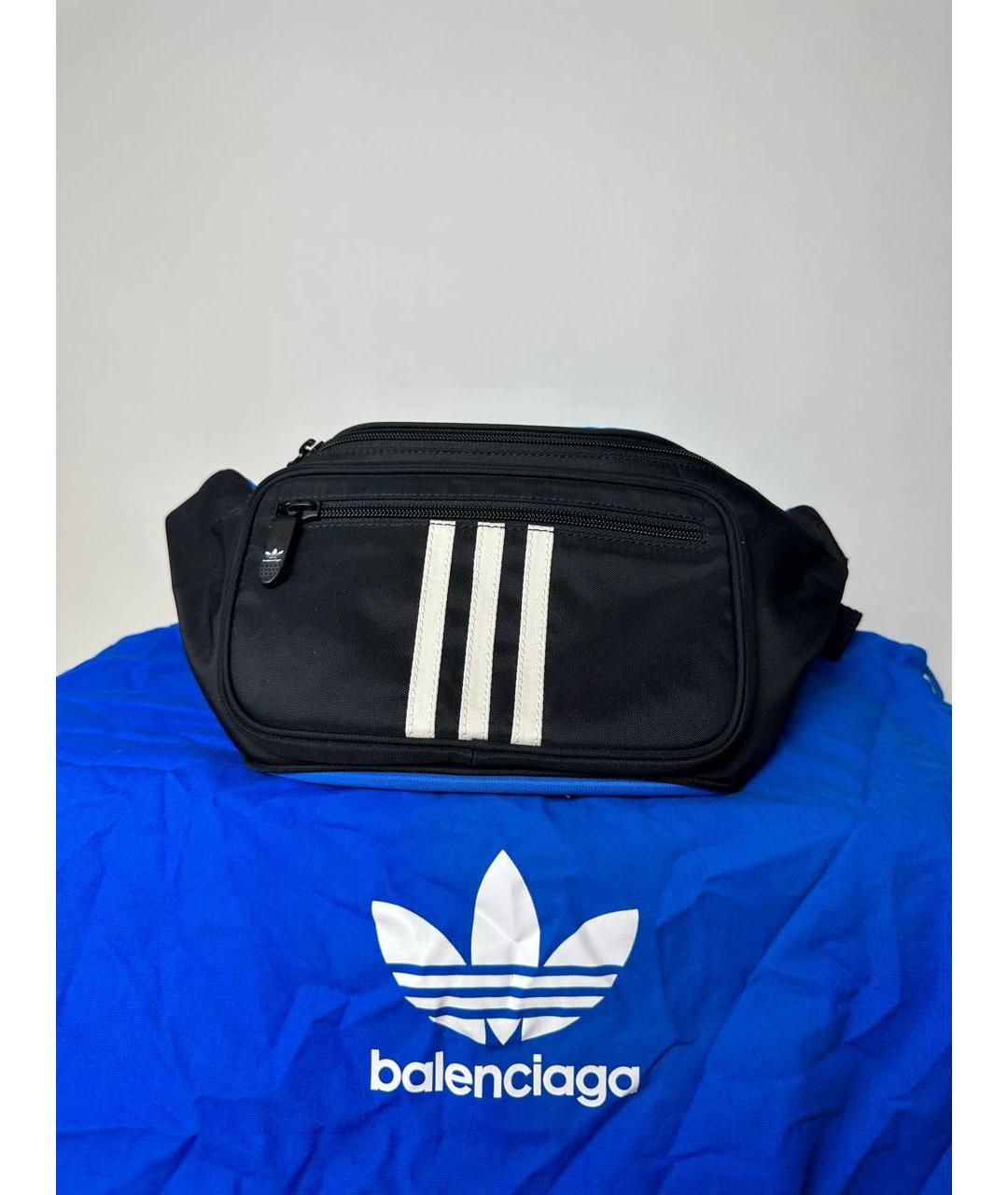 BALENCIAGA Черная синтетическая поясная сумка, фото 2