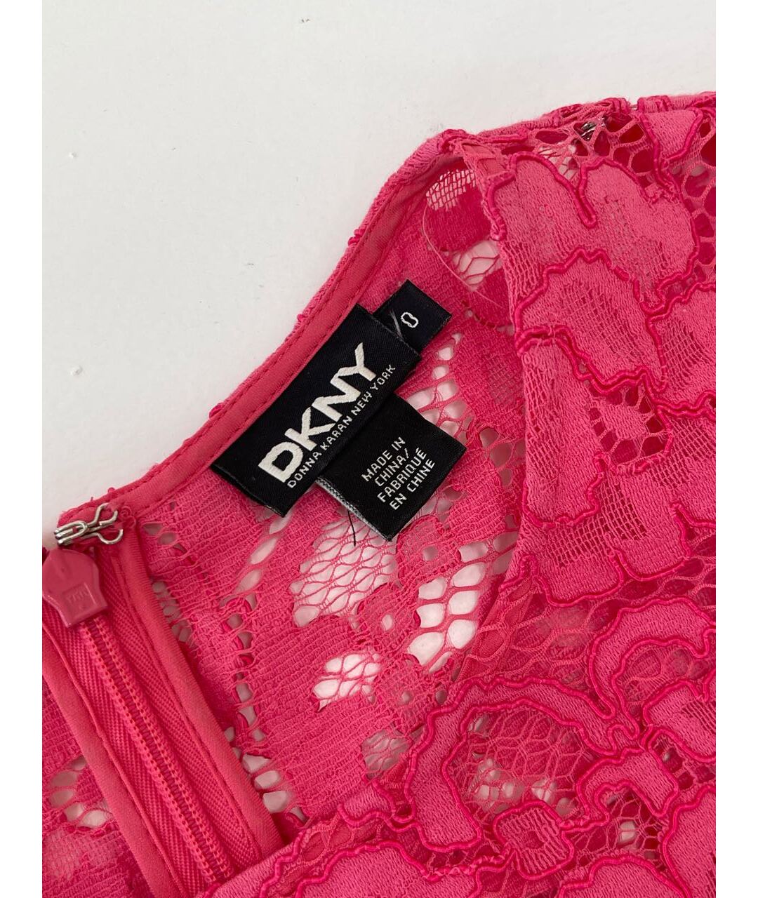 DKNY Розовое кружевное коктейльное платье, фото 5