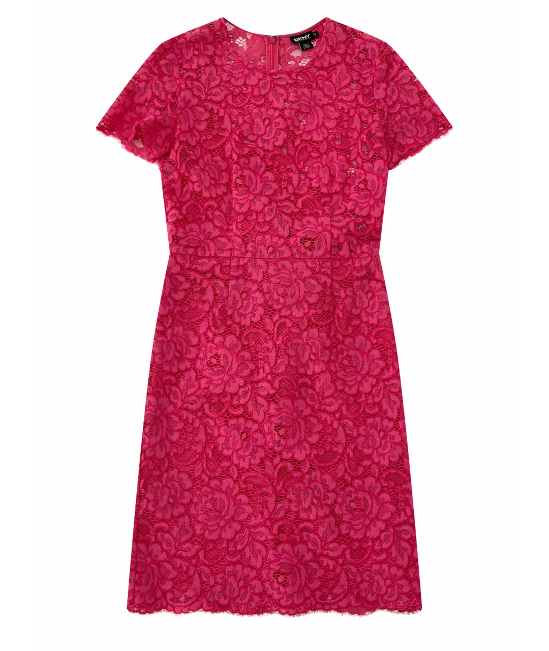 DKNY Розовое кружевное коктейльное платье, фото 1