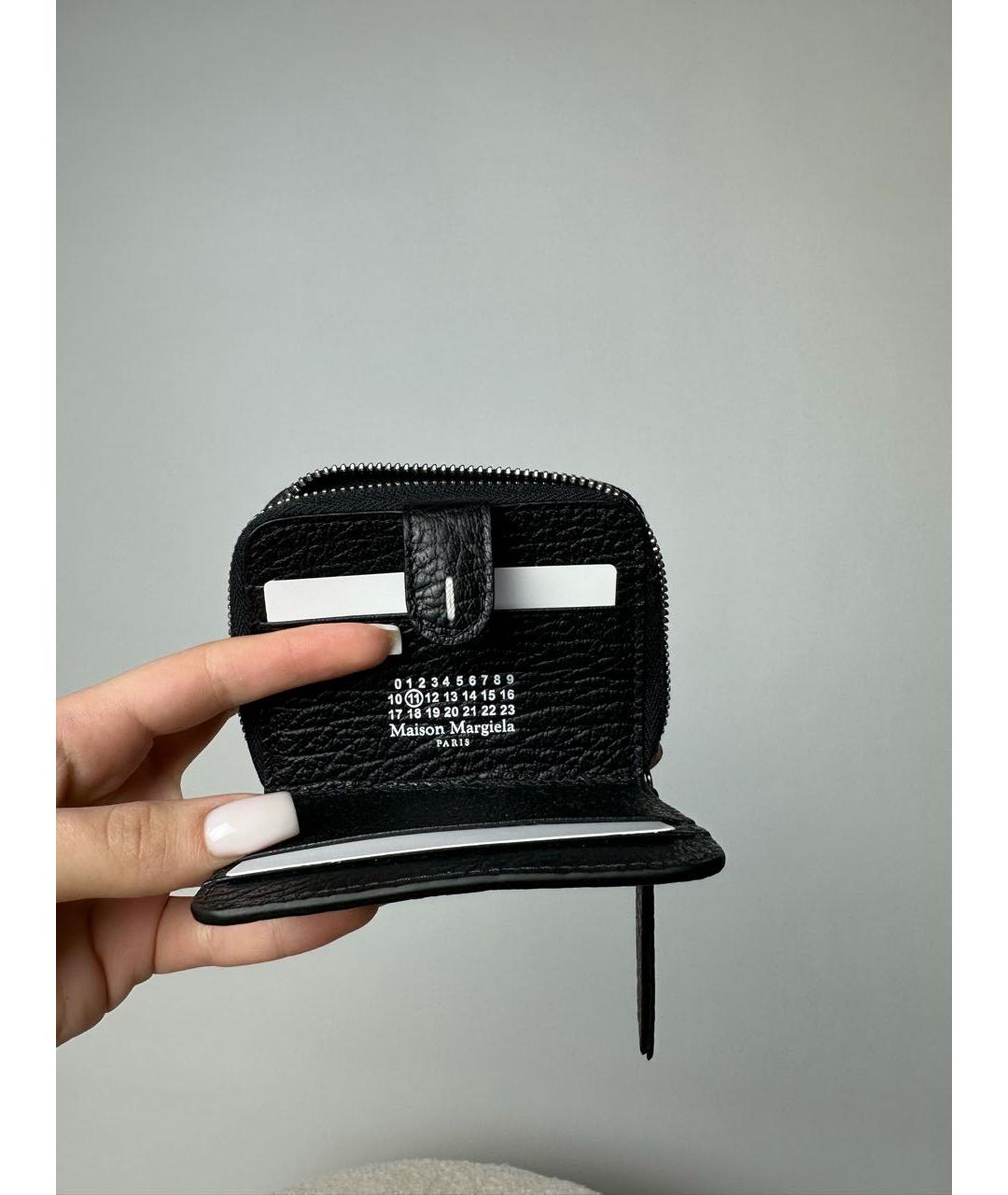 MAISON MARGIELA Черный кожаный кошелек, фото 6
