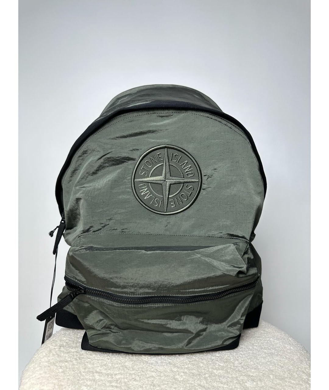 STONE ISLAND Зеленый синтетический рюкзак, фото 9