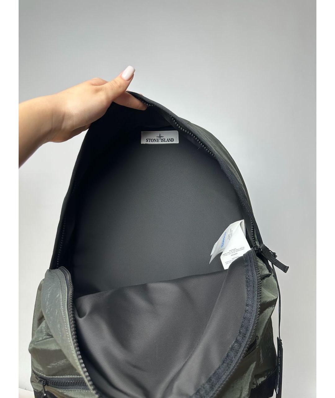 STONE ISLAND Зеленый синтетический рюкзак, фото 6