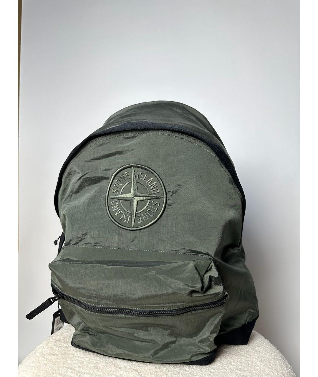 STONE ISLAND Зеленый синтетический рюкзак, фото 2