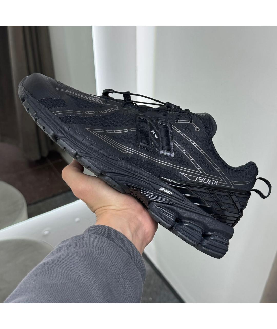 NEW BALANCE Черные текстильные низкие кроссовки / кеды, фото 3