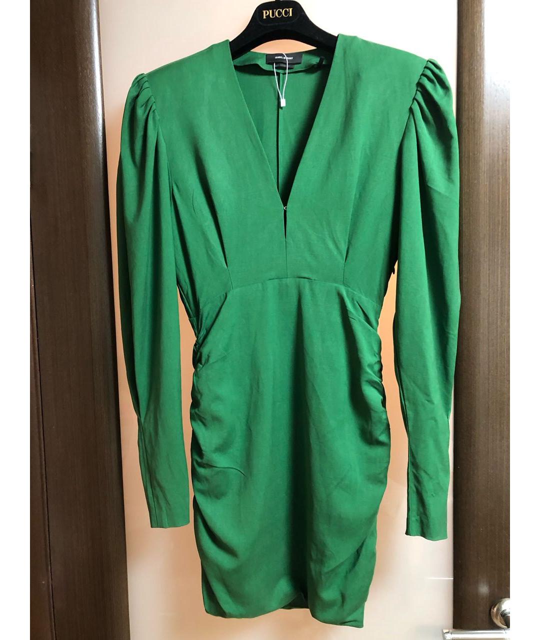 ISABEL MARANT Зеленые хлопковое коктейльное платье, фото 7