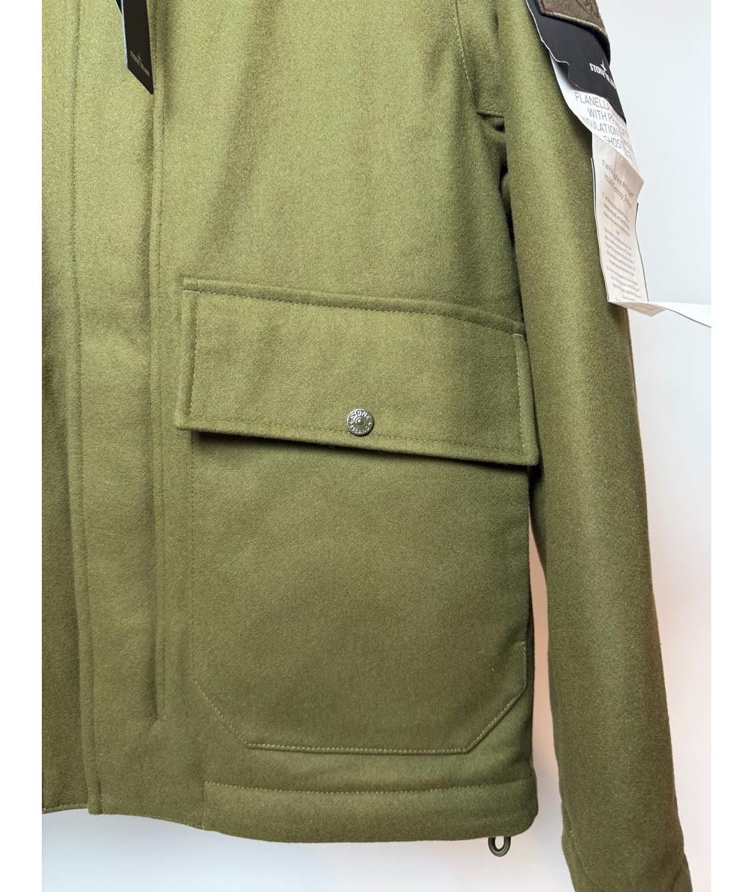STONE ISLAND Зеленая шерстяная куртка, фото 4