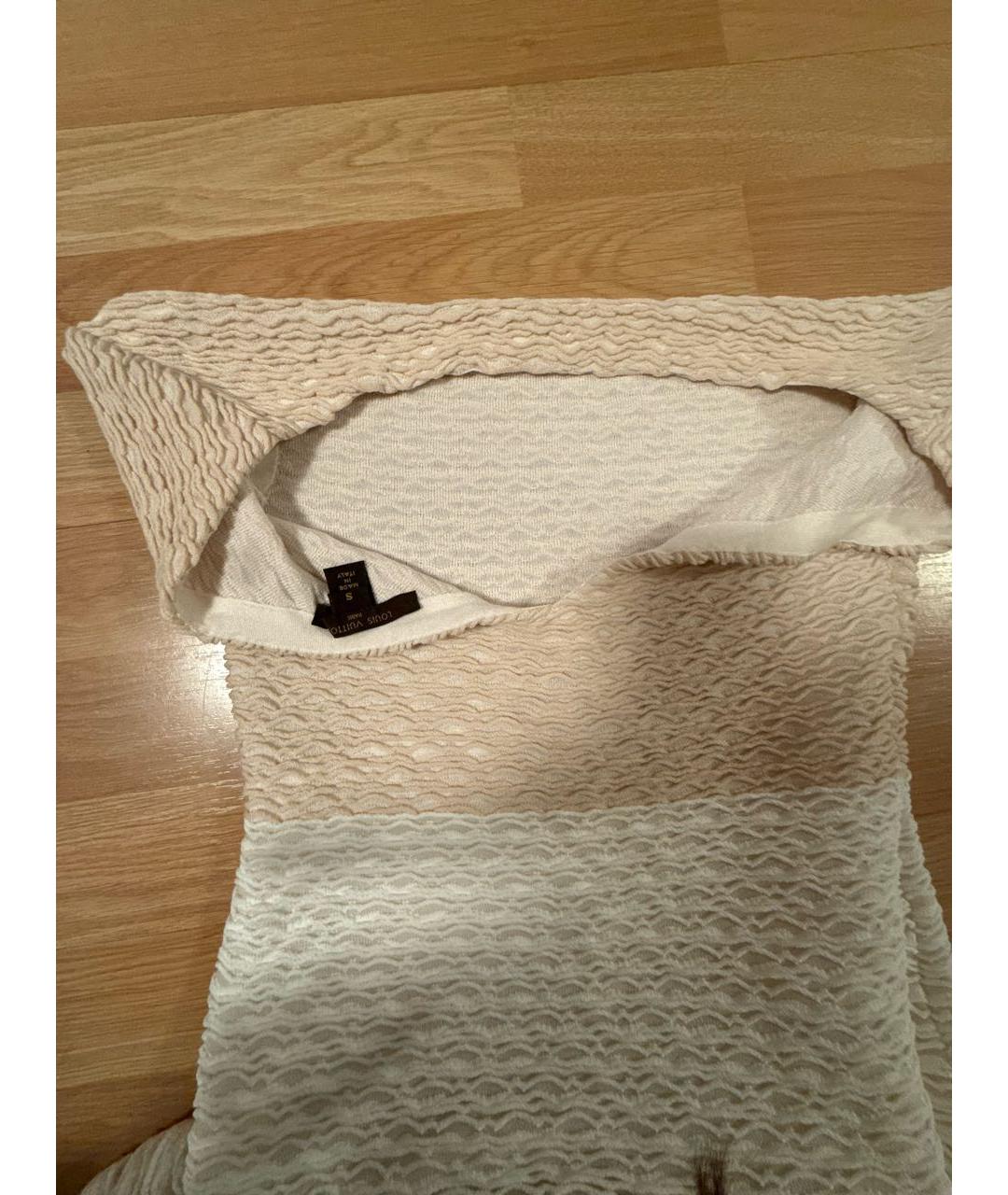 LOUIS VUITTON Бежевое полиэстеровое повседневное платье, фото 3