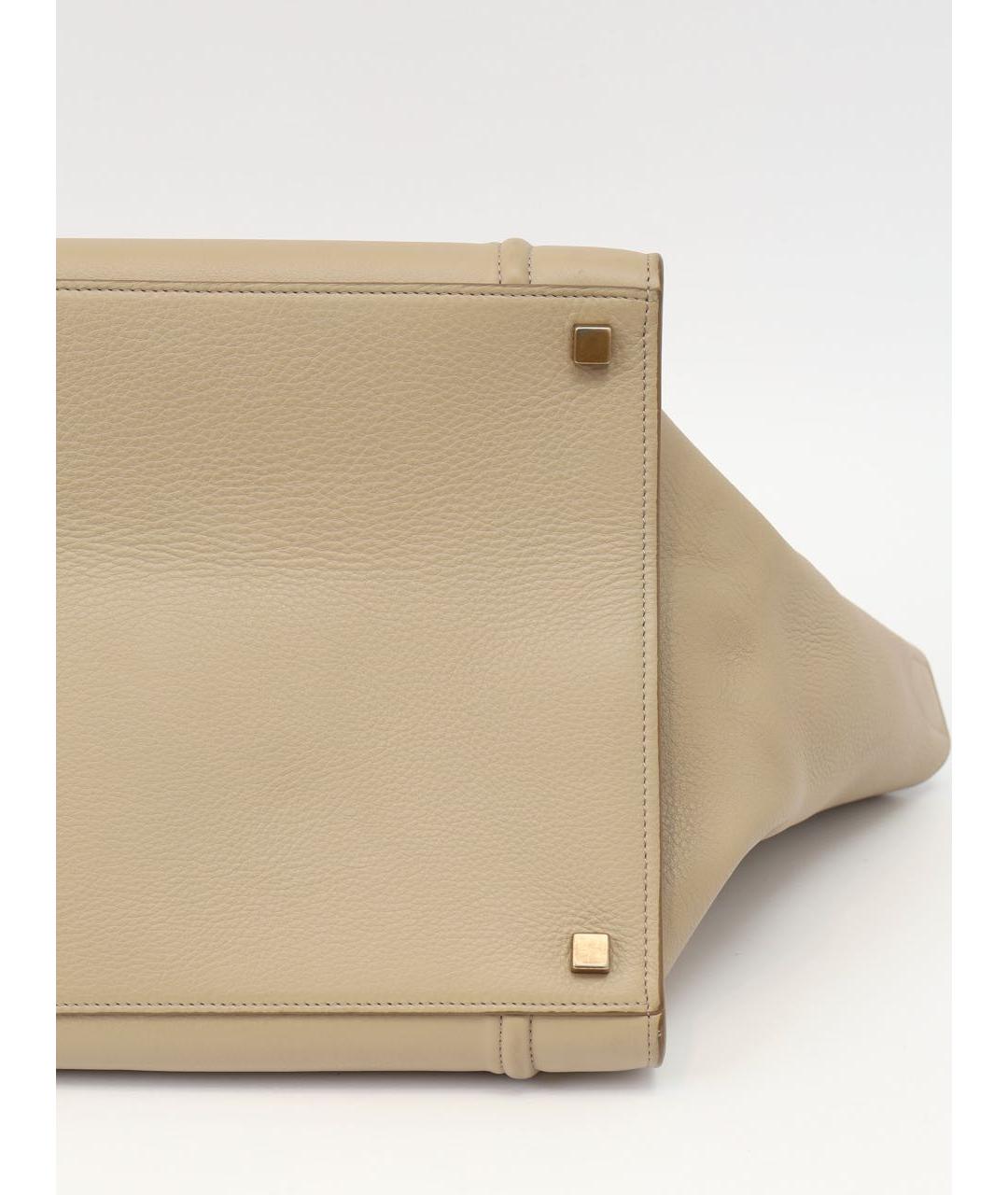 CELINE Бежевая кожаная сумка тоут, фото 8