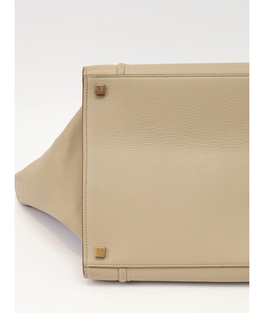 CELINE Бежевая кожаная сумка тоут, фото 7