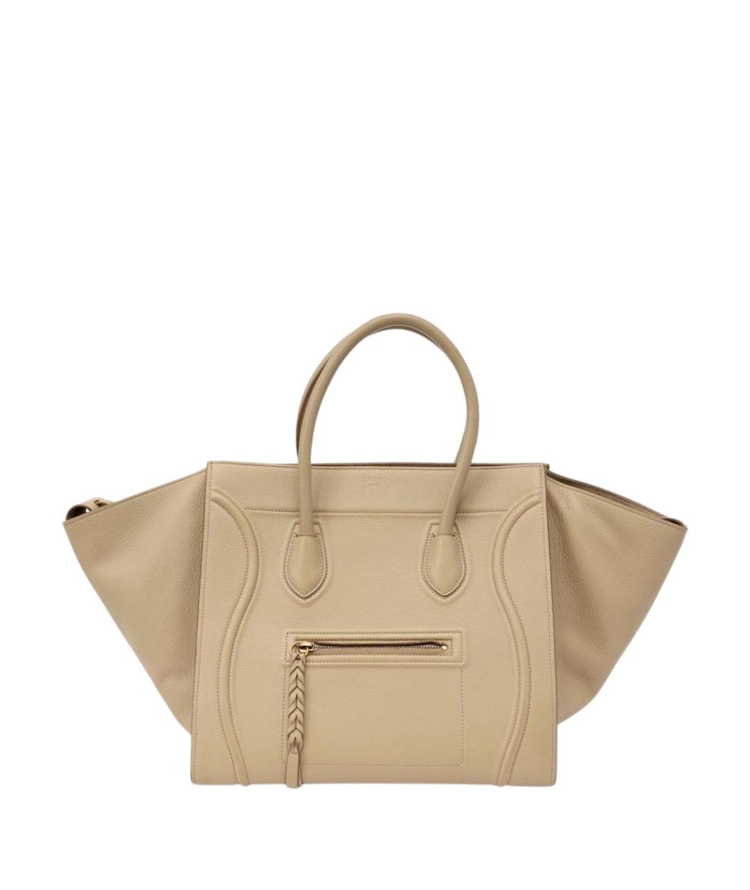 CELINE Бежевая кожаная сумка тоут, фото 1