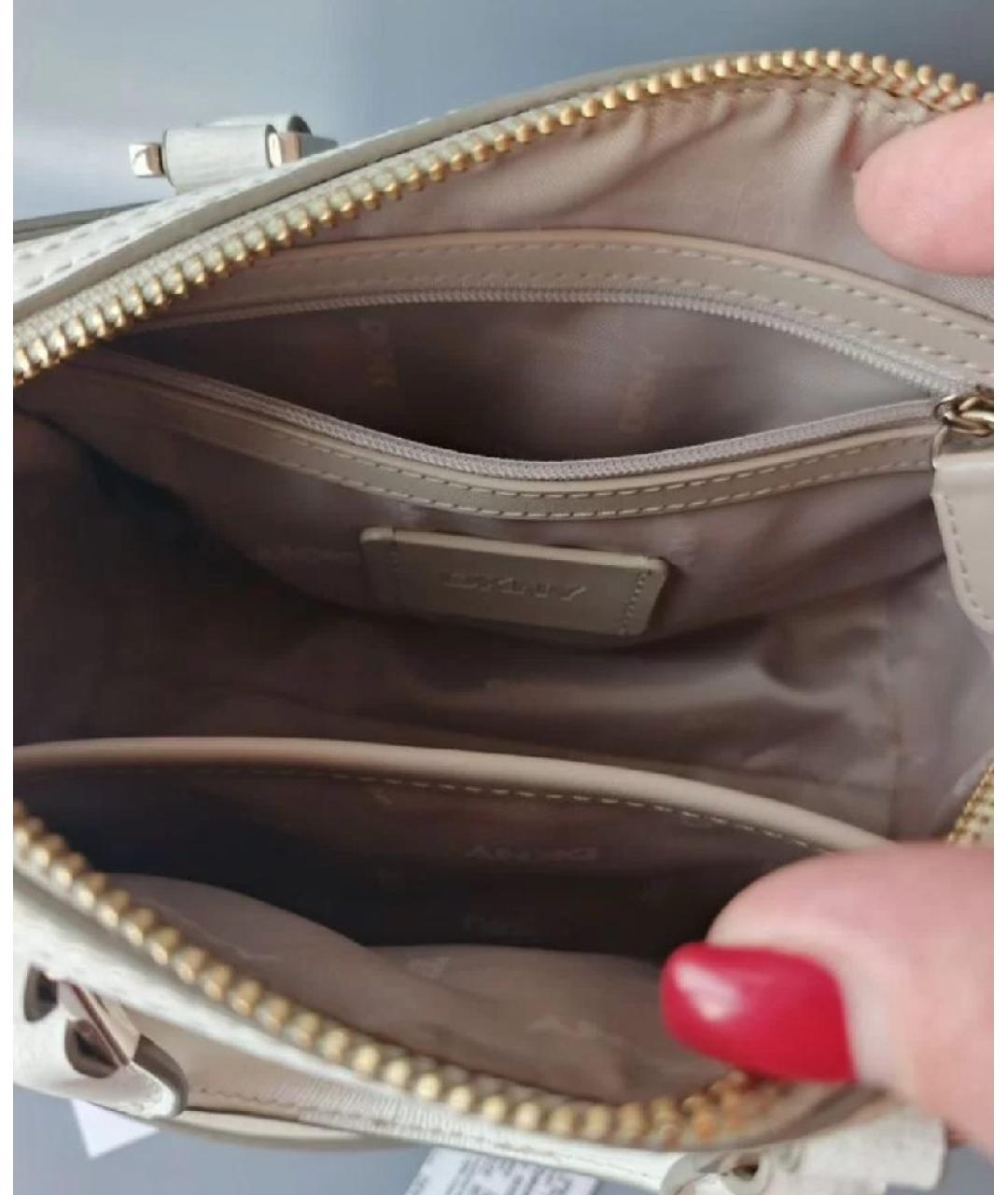 DKNY Черная кожаная сумка с короткими ручками, фото 7