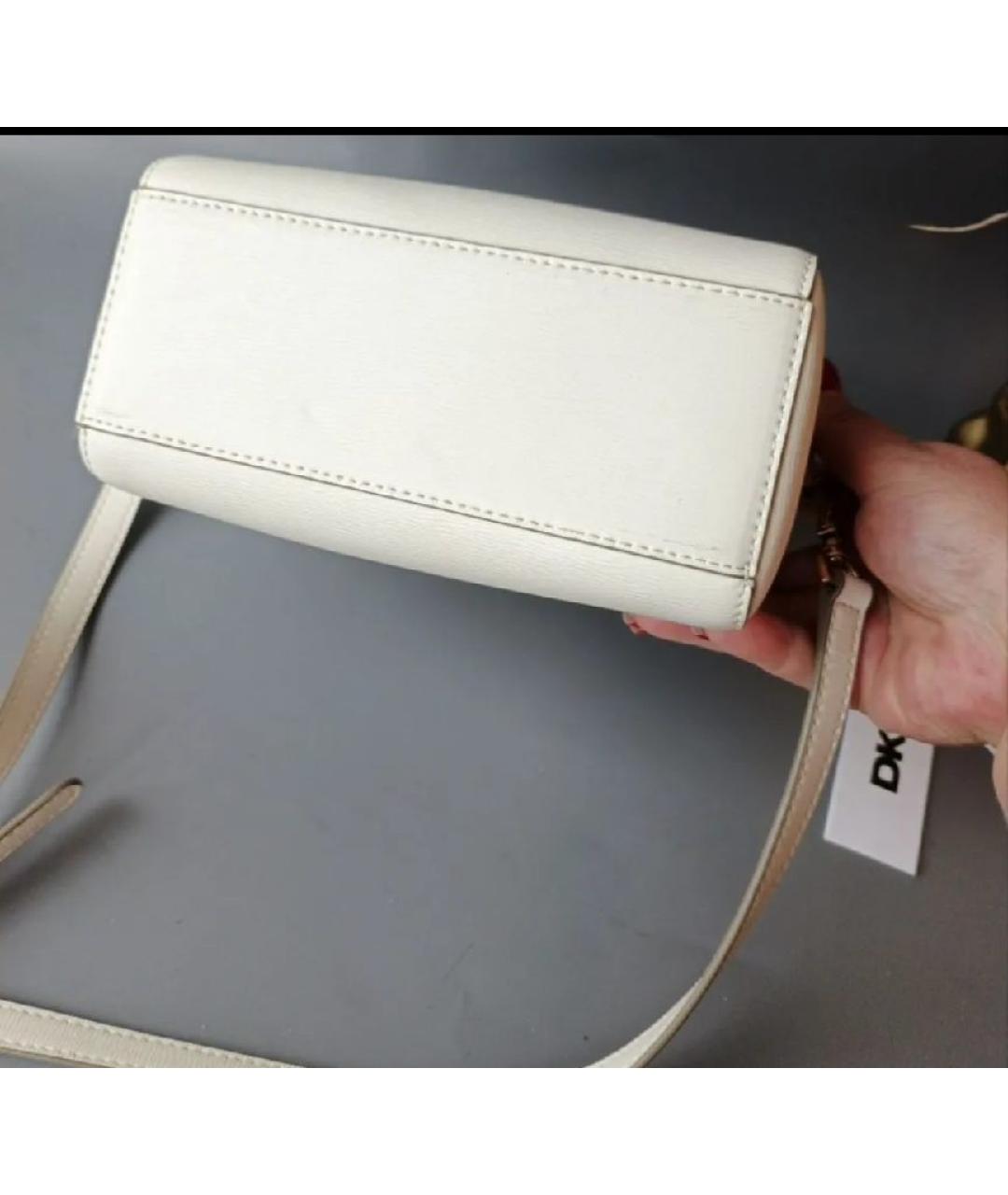 DKNY Черная кожаная сумка с короткими ручками, фото 8