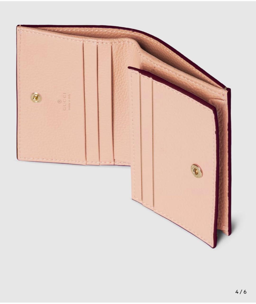 GUCCI Бордовый кожаный кошелек, фото 4