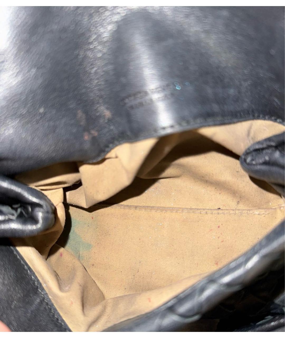 BOTTEGA VENETA Черная кожаная косметичка, фото 4