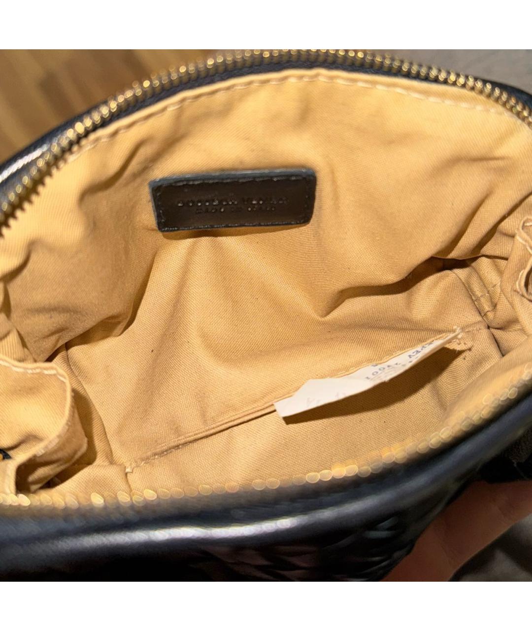 BOTTEGA VENETA Черная кожаная косметичка, фото 7