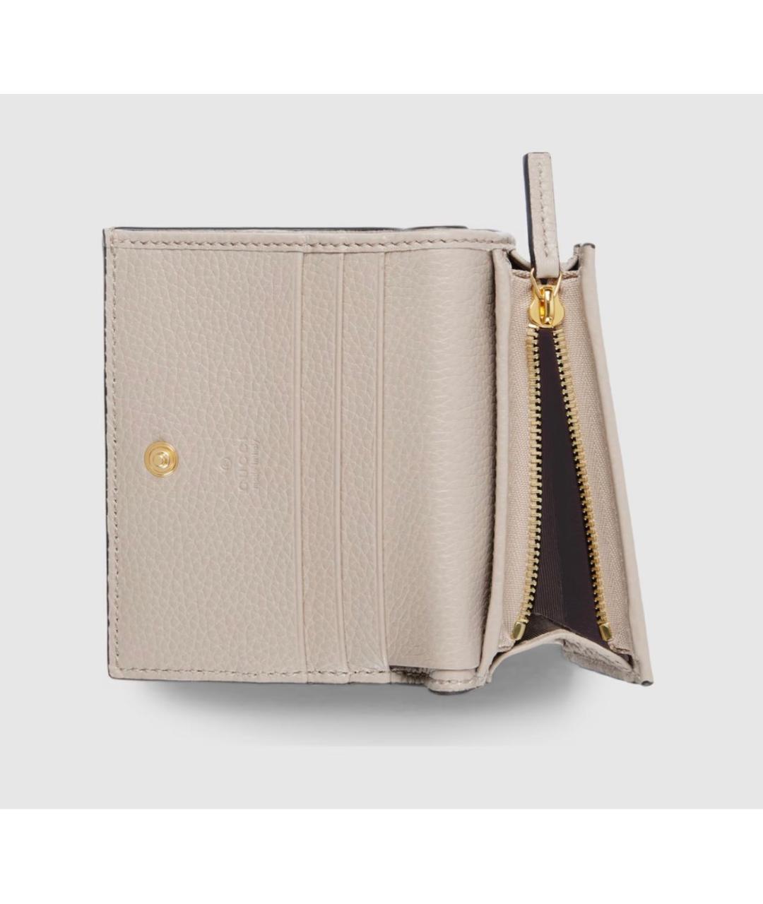 GUCCI Бежевый кожаный кошелек, фото 6