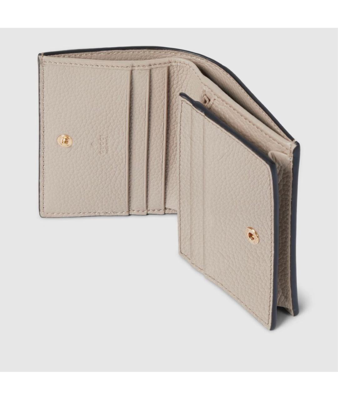 GUCCI Бежевый кожаный кошелек, фото 4