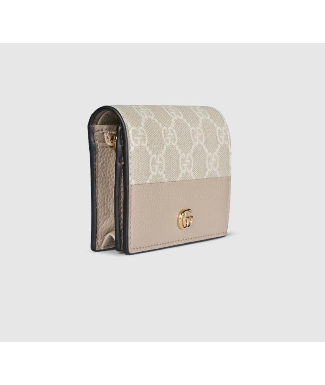 GUCCI Бежевый кожаный кошелек, фото 3