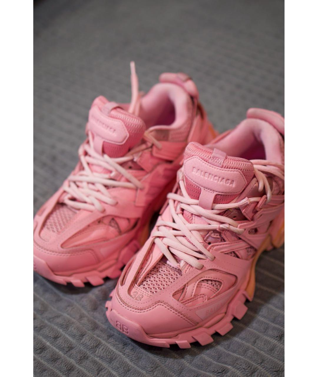 BALENCIAGA Розовые текстильные кроссовки, фото 4