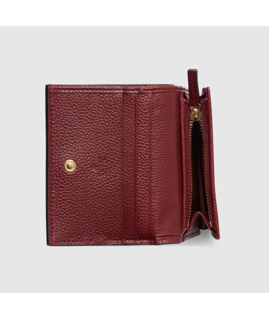 GUCCI Бордовый кожаный кошелек, фото 6